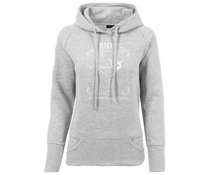 Sweatshirt MISTERTEE "MisterTee Damen Ladies F-Word Hoody", Damen, Gr. XL, grau, 60% Baumwolle, 40% Polyester, bedruckt, Sweatshirts Sweatshirt (41495557-XL) grau