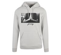 Sweatshirt MISTERTEE "MisterTee Herren Pray Hoody", Herren, Gr. M, lightasphalt, 65% Baumwolle, 35% Polyester, unifarben, Sweatshirts Sweatshirt (69872009-M) lightasphalt