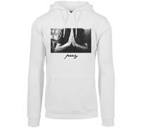 Sweatshirt MISTERTEE "MisterTee Herren Pray Hoody", Herren, Gr. XS, weiß, 65% Baumwolle, 35% Polyester, unifarben, Sweatshirts Sweatshirt (34448743-XS) weiß