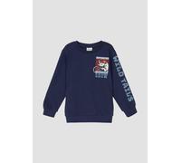 Sweatshirt mit Ärmel-, Front- und Rückenprint aus Strukturjersey 116/122 blau 2169358.5836.116_122
