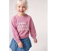 Sweatshirt mit Aufnähern & Schriftzug Mädchen malve Gr. 92/98 von Vertbaudet