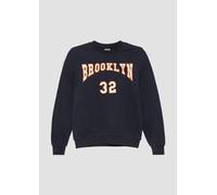 Sweatshirt mit Garment Dye und Schriftprint S blau 2150165.5952.S