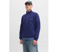Sweatshirt Mit Halbem Reißverschluss M Violett