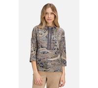 Sweatshirt BETTY BARCLAY "Damen Sweatshirt mit hohem Kragen", Damen, Gr. 36, grau (grau, beige), Steppware, Obermaterial: 72% Viskose, 24% Polyester, 4% Elasthan., gerade normal, Sweatshirts (37350150