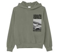 Wärmendes Kapuzen-Sweatshirt mit Frontprint 134/140 Grün 2153523.7805.134_140