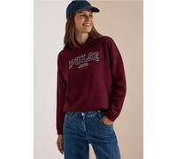 Sweatshirt CECIL, Damen, Gr. S (38), rot wine, Sweatware, 100% Baumwolle, unifarben, comfort fit, ohne Ausschnitt, Bündchen, Sweatshirts Sweatshirt, aus reiner Baumwolle (71032656-S) rot wine