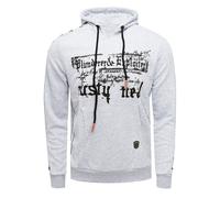 Kapuzensweatshirt RUSTY NEAL, Herren, Gr. M, grau, 70% Baumwolle, 30% Polyester, bedruckt, meliert, normal, ohne Ausschnitt, Sweatshirts, mit plakativem Frontprint (18862809-M) grau