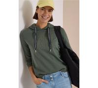 Sweatshirt CECIL, Damen, Gr. 3XL (48), grün (dried olive grün), Sweatware, 54% Polyester, 46% Baumwolle, unifarben, comfort fit, ohne Ausschnitt, Bündchen, Sweatshirts Sweatshirt, mit Rippstrick (9640