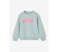 Sweatshirt mit Message-Print Mädchen, Recycling-Polyester aqua Gr. 158 von vertbaudet