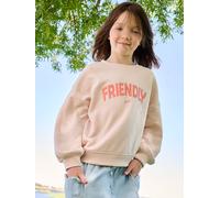 Sweatshirt mit Message-Print Mädchen, Recycling-Polyester rosa Gr. 140 von vertbaudet