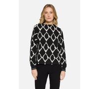 Sweatshirt BETTY BARCLAY "Damen Sweatshirt mit Rippbündchen", Damen, Gr. 36, schwarz (schwarz, beige), Steppware, Obermaterial: 66% Polyester, 20% Viskose, 12% Baumwolle, 2% Elasthan., gerade normal,