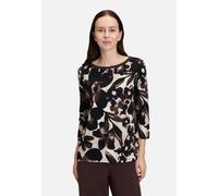 Sweatshirt BETTY BARCLAY "Betty Barclay Damen Sweatshirt mit Rippenstruktur", Damen, Gr. 38, braun (beige, braun), Steppware, Obermaterial: 66% Viskose, 27% Polyester, 7% Elasthan., modisch, gerade no