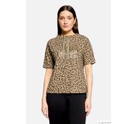 Kurzarmshirt BETTY BARCLAY "Damen mit Rippenstruktur", Damen, Gr. 42, beige, khaki, Obermaterial: 73% Viskose, 23% Polyester, 4% Elasthan, gerade normal, Shirts (69862657-42) beige, khaki