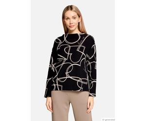 Sweatshirt mit Rippenstruktur Schwarz/Weiß 38