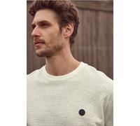 Sweatshirt STREET ONE MEN, Herren, Gr. XL (44), hellweiß, Sweatware, 100% Baumwolle, gestreift, normal, Rundhals, abgesteppt, Sweatshirts Sweatshirt, aus reiner Baumwolle (24203029-XL) hellweiß