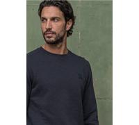 Sweatshirt STREET ONE MEN, Herren, Gr. L (42), schwarz ink blau, Sweatware, Grundmaterial: 65% Baumwolle, 35% Polyester. Vorderseite: 60% Baumwolle, 40% Polyester, unifarben, normal, Rundhals, Rippbün