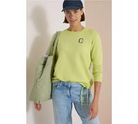 Sweater CECIL, Damen, Gr. XXL (46), gelb (citrin grün), Sweatware, Obermaterial: 65% Baumwolle, 35% Polyester, bedruckt, regular fit hüftbedeckend, Rundhals, Bündchen, Sweatshirts Sweater, mit Rundhal