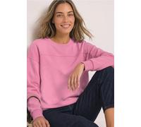 Sweatshirt STREET ONE, Damen, Gr. 34, pink (warm blush), Sweatware, 65% Baumwolle, 35% Polyester, unifarben, comfort fit, Rundhals, Bündchen, Sweatshirts Sweatshirt, mit Rundhalsausschnitt (65103461-3