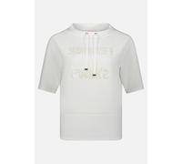 Kurzarmshirt BETTY BARCLAY "Damen mit Stehkragen", Damen, Gr. 48, weiß (rohweiß), Sweatware, Obermaterial: 54% Viskose, 40% Polyester, 6% Elasthan, gerade normal, Shirts (37270254-48) rohweiß