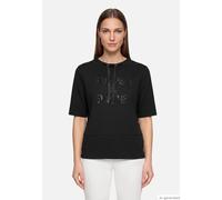 Kurzarmshirt BETTY BARCLAY "Damen mit Stehkragen", Damen, Gr. 40, schwarz, Sweatware, Obermaterial: 54% Viskose, 40% Polyester, 6% Elasthan, gerade normal, Shirts (71317539-40) schwarz