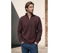 Sweatshirt STREET ONE MEN, Herren, Gr. M (40), braun (maroon braun), Sweatware, 60% Baumwolle, 40% Polyester, unifarben, normal, hoch geschlossener Ausschnitt, Bündchen, Sweatshirts Sweatshirt, mit St