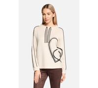 Sweatshirt BETTY BARCLAY "Damen mit Stehkragen", Damen, Gr. 38, weiß, schwarz, Steppware, Obermaterial: 54% Viskose, 40% Polyester, 6% Elasthan, gerade normal, Sweatshirts Sweatshirt (77289906-38) wei