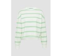 Sweatshirt mit Streifen und überschnittener Schulter Minze XS