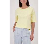 Sweatshirt MONARI "Sweatshirt Basic Schmuck", Damen, Gr. 42, past gelb, Sweatware, Obermaterial: 100% Baumwolle, unifarben, regular fit taillenbedeckt, Rundhals, eingesetzt abgesteppte Kante, Sweatshi