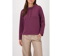 Sweatshirt MONARI "Sweatshirt Basic Sweat", Damen, Gr. 44, bordeaux, Sweatware, Obermaterial: 52% Modal, 42% Polyester, 6% Elasthan, unifarben, regular fit taillenbedeckt, Rundhals, eingesetzt angeset