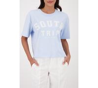 Sweatshirt MONARI "Sweatshirt Schrift", Damen, Gr. 40, light sky, Sweatware, Obermaterial: 100% Baumwolle, unifarben, regular fit taillenbedeckt, Rundhals, eingesetzt abgesteppte Kante, Sweatshirts Sw