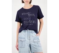 Monari T-Shirt mit toniger Schrift marine Größe 42