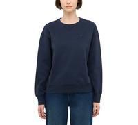 Sweatshirt MUSTANG "Damen Style Aberdeen", Damen, Gr. L, blau (dunkelblau), Strick, 100% Baumwolle, regular fit normal, Rundhals, Sweatshirts Sweatshirt (64288605-L) dunkelblau