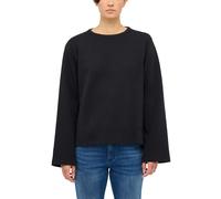 Sweatshirt MUSTANG "Damen Style Sutton", Damen, Gr. L, schwarz, 75% Baumwolle, 17% Polyester, 8% Elasthan, relaxed fit normal, Rundhals, Sweatshirts Sweatshirt (64295344-L) schwarz