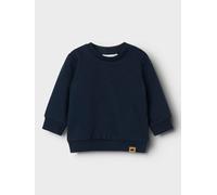 Sweatshirt NAME IT "NBNTAKKI für Mädchen und Jungen mit Druckknopf und Stretch", Jungen, Gr. 62, blau (schwarz sapphire), Sweatware, Obermaterial: 95% Baumwolle, 5% Elasthan, unifarben, normal normal,