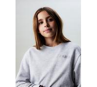 Sweatshirt NAME IT "NKFTILDE LS NREG SWEAT TOP UNB PB", Mädchen, Gr. 134/140, grau (light grau melange), Sweatware, Obermaterial: 80% Baumwolle, 20% metallisierte Fasern, Glitzermuster, unifarben, nor