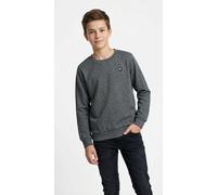 Sweatshirt NAME IT "NKMVIMO für Jungen mit Bündchen und klassischer Form", Jungen, Gr. 122/128, grau (dunkelgrau melange), angeraute Sweatware, Obermaterial: 60% Baumwolle, 40% Polyester, meliert, uni