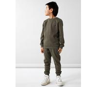 Sweatshirt NAME IT "NKMVIMO für Jungen mit Bündchen und klassischer Form", Jungen, Gr. 122/128, grün (rifle), angeraute Sweatware, Obermaterial: 60% Baumwolle, 40% Polyester, meliert, unifarben, lässi