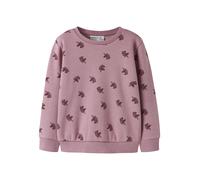 Sweatshirt NAME IT "NMFDAVINA LS SWEAT FLEECE BRU NOOS", Mädchen, Gr. 80, rosa (lilas aop:with wild ginger unicorns), Sweatware, Obermaterial: 66% Polyester, 30% Baumwolle, 4% Elasthan, bedruckt, norm