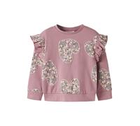 Sweatshirt NAME IT "NMFKIWILE LS NREG SWEAT UNB", Mädchen, Gr. 116, rosa (lilas), Sweatware, Obermaterial: 95% Baumwolle, 5% Elasthan, bedruckt, regular fit normal, Rundhals, Rippbündchen, Sweatshirts