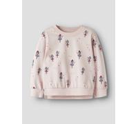 Sweatshirt NAME IT "NMFNISALA LS NREG SWEAT BRU PB", Mädchen, Gr. 98, rosa (raindrops on roses), Sweatware, Obermaterial: 100% Baumwolle, bedruckt, regular fit normal, Rundhals, Rippbündchen, Sweatshi