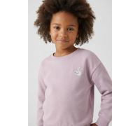 Sweatshirt NAME IT "NMFVALLENE LS RLX SWEAT BRU", Mädchen, Gr. 98, dawn pink print:swan, angeraute Sweatware, Obermaterial: 60% Baumwolle, 40% Polyester, bedruckt, unifarben, normal, Rundhals, Rippbün