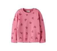 Sweatshirt NAME IT "NMFVILUBA LS NREG SWEAT UNB", Mädchen, Gr. 116, flowering ginger aop:glitter hearts, Sweatware, Obermaterial: 100% Baumwolle, bedruckt, regular fit normal, Rundhals, elastischer Bu