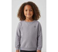 Sweatshirt NAME IT "NMFVIMA LS SWEAT BRU NOOS", Mädchen, Gr. 110, lavender gray, angeraute Sweatware, Obermaterial: 60% Baumwolle, 40% Polyester, meliert, unifarben, Basic normal, Rundhals, Rippbündch