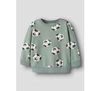 Sweatshirt NAME IT "NMMLOUIE LS NREG SWEAT BRU BOX", Jungen, Gr. 116, grün (grün milieu), Sweatware, Obermaterial: 95% Baumwolle, 5% Elasthan, bedruckt, regular fit normal, Rundhals, Rippbündchen, Swe