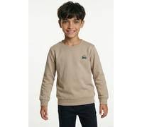 Sweatshirt NAME IT "NMMVALLEN LS NREG SWEAT UNB", Jungen, Gr. 122/128, beige (sesame print:tractor), Sweatware, Obermaterial: 60% Baumwolle, 40% Polyester, bedruckt, regular fit normal, Rundhals, Ripp