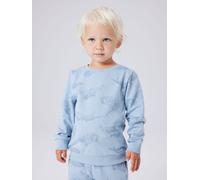 Sweatshirt NAME IT "NMMVARON für Jungen mit Alloverprint und Rippbündchen", Jungen, Gr. 104, dusty blau, Sweatware, Obermaterial: 100% Baumwolle, bedruckt, normal normal, Rundhals, Rippbündchen, Sweat