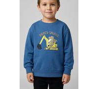 Sweatshirt NAME IT "NMMVILDAR LS NREG SWEAT UNB", Jungen, Gr. 122/128, delft print:dino excavator, Sweatware, Obermaterial: 100% Baumwolle, bedruckt, unifarben, normal normal, Rundhals, Rippbündchen,