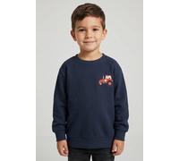 Sweatshirt NAME IT "NMMVILDAR LS NREG SWEAT UNB", Jungen, Gr. 122/128, navy blazer print:tractor, Sweatware, Obermaterial: 100% Baumwolle, bedruckt, unifarben, normal normal, Rundhals, Rippbündchen, S
