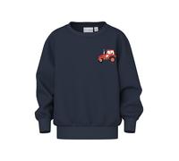 Sweatshirt NAME IT "NMMVILDAR LS NREG SWEAT UNB", Jungen, Gr. 98, navy blazer print:tractor, Sweatware, Obermaterial: 100% Baumwolle, bedruckt, unifarben, normal normal, Rundhals, Rippbündchen, Sweats