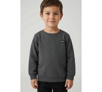 Sweatshirt NAME IT "NMMVIMO LS SWEAT BRU NOOS", Jungen, Gr. 80, grau (dunkelgrau melange), angeraute Sweatware, Obermaterial: 60% Baumwolle, 40% Polyester, bestickt, meliert, unifarben, regular fit hü